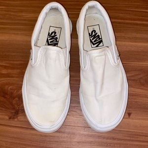 White Slip On Vans